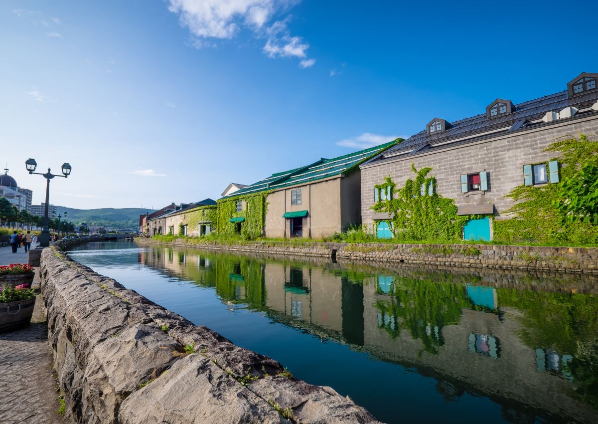 Otaru-kanalen på Hokkaido en sommerdag.