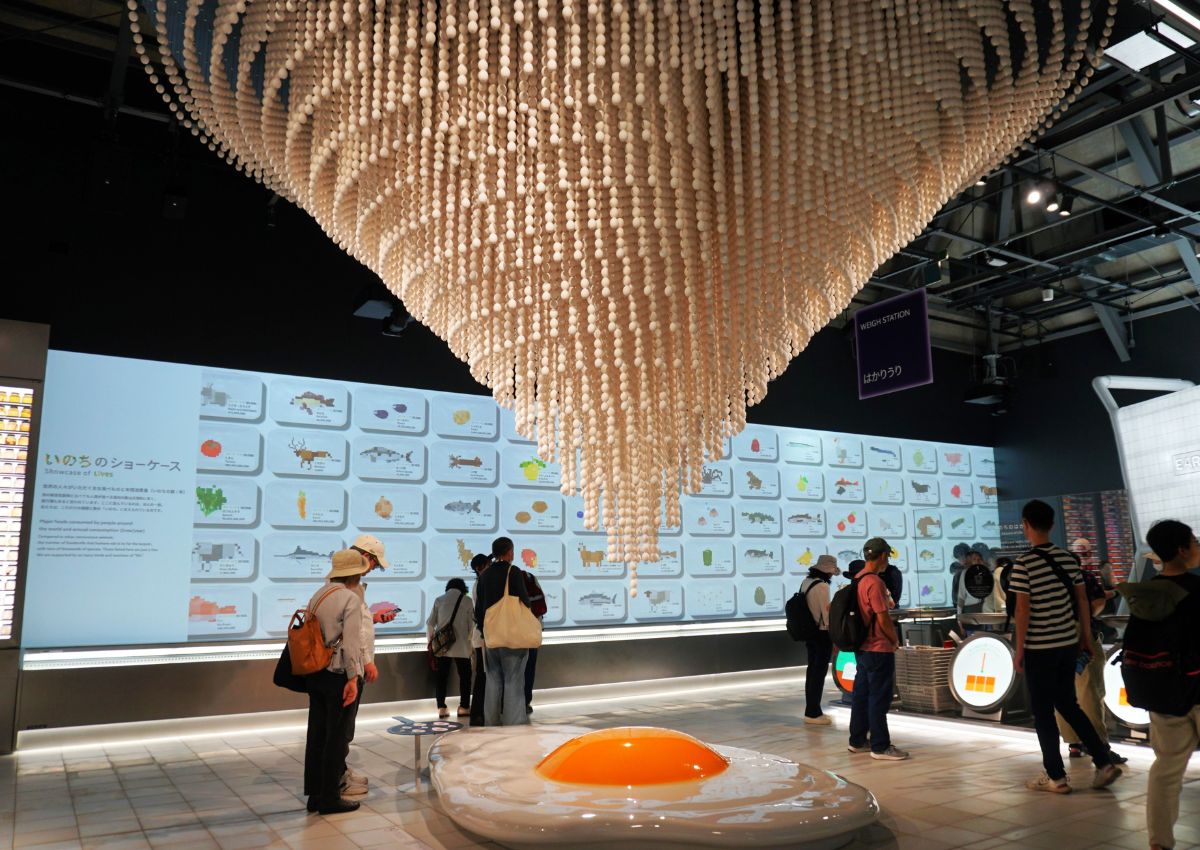 Indenfor i Earth Mart Pavillonen, Osaka