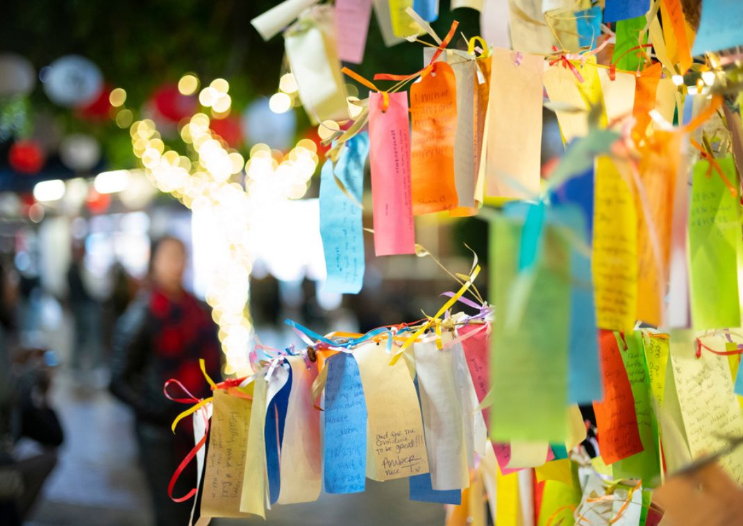 Nedskrevne ønsker på papir, Tanabata festivalen, Japan