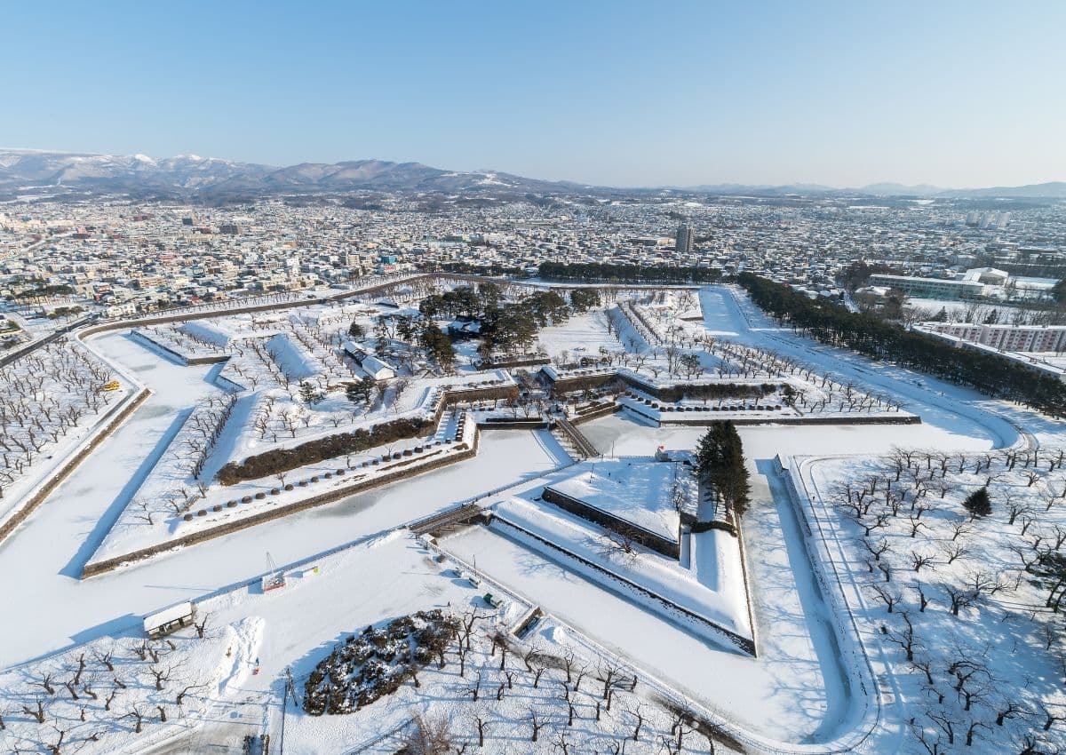 Hakodate, Fort Goryokaku om vinteren, Japan