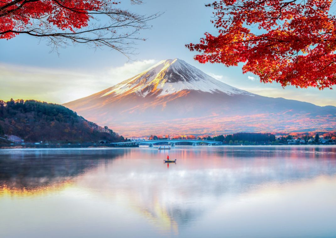 Mt. Fuji og Kawaguchi om efteråret, Japan