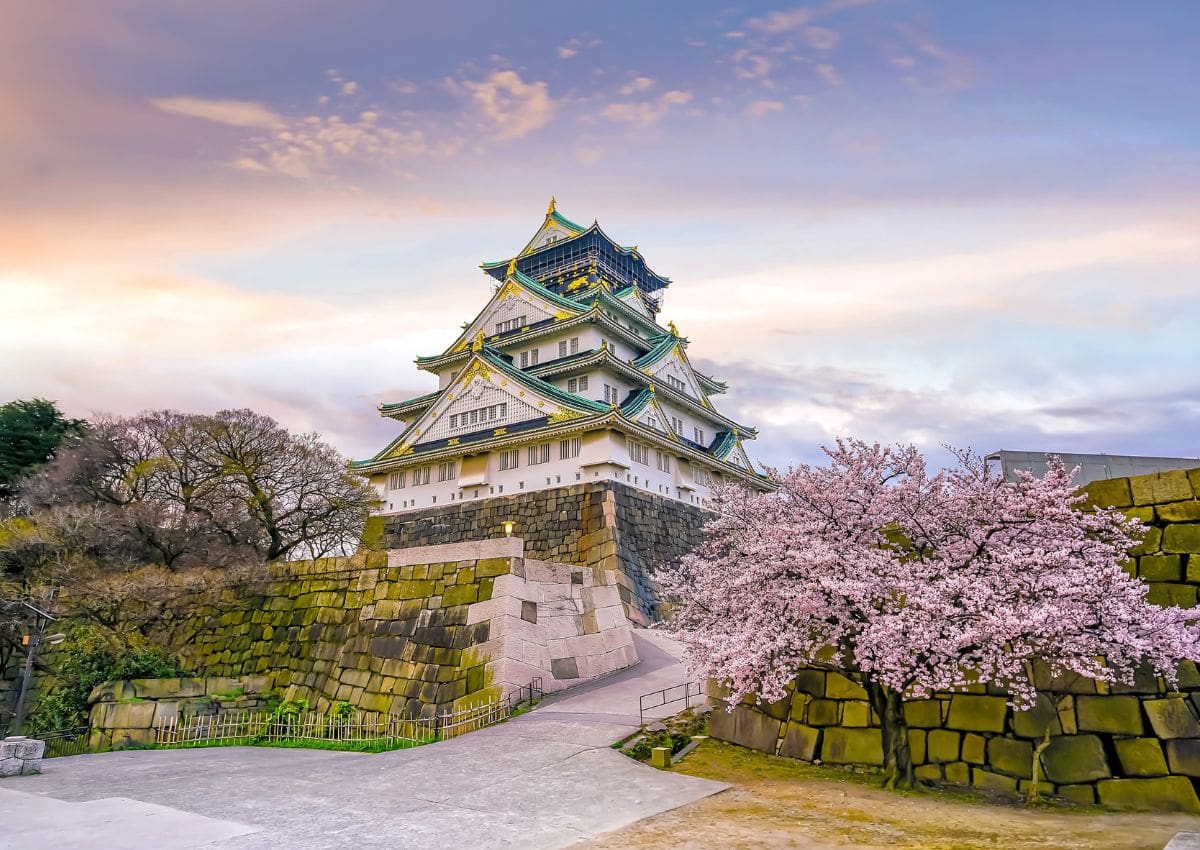 Osaka-borgen om foråret, Japan