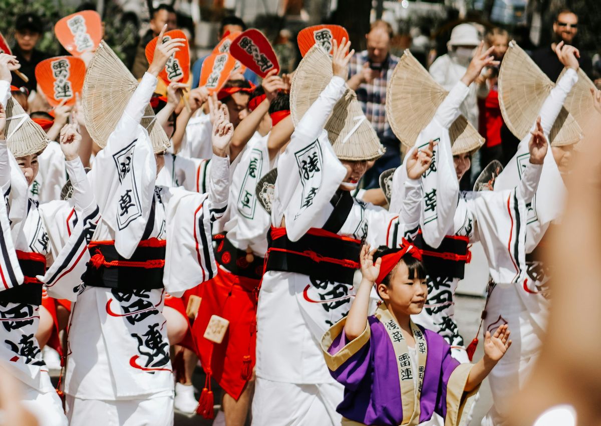 Japanske dansere på Awa Odori festival, Asakusa, Tokyo