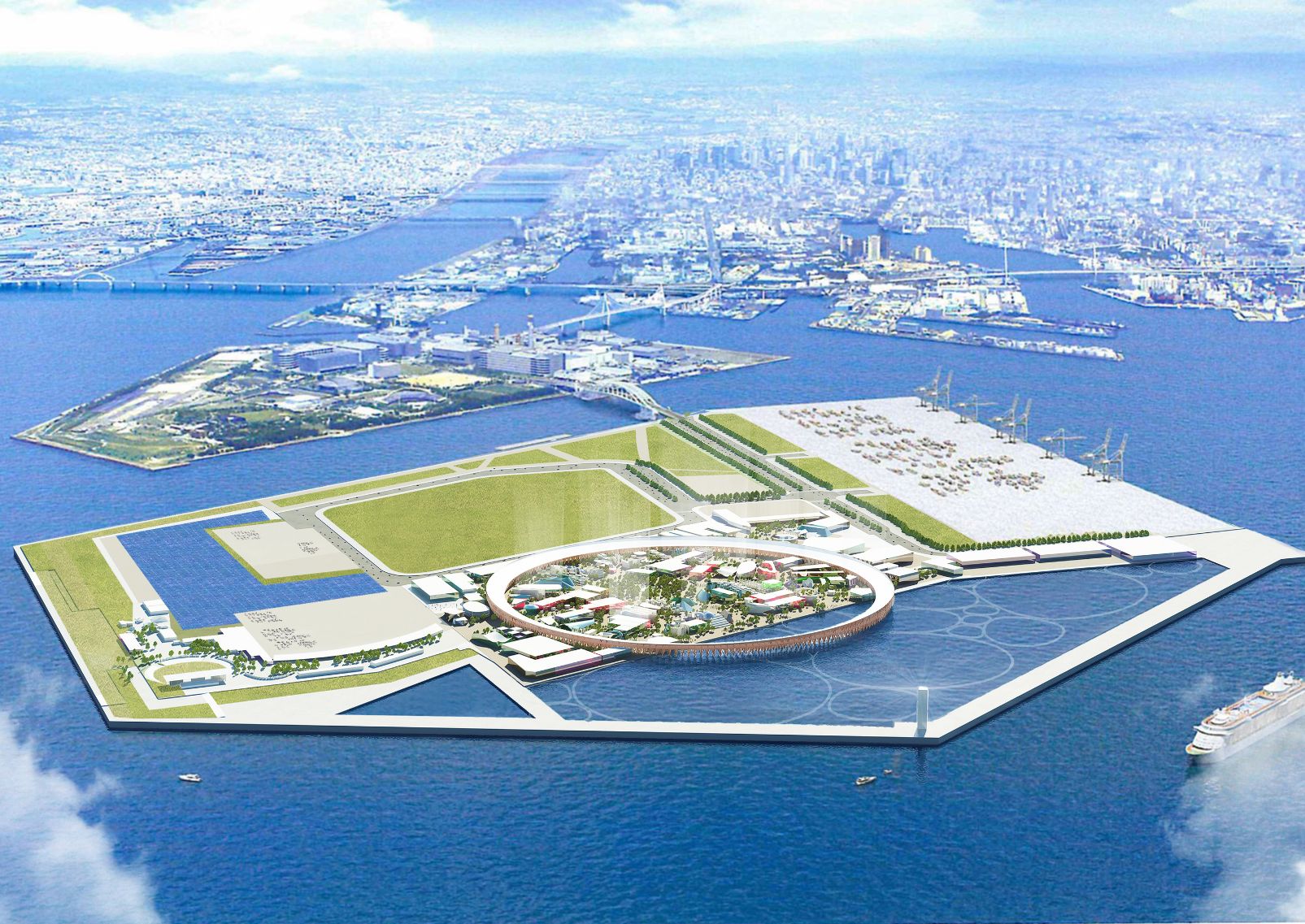 Masterplan over Expo 2025 Osaka, Kansai, Japan