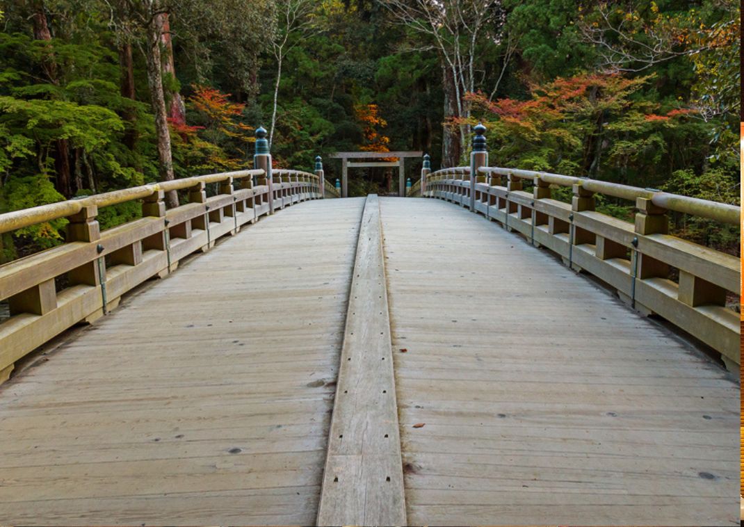  En bro til det indre område af Ise Helligdommen: Naiku, Japan