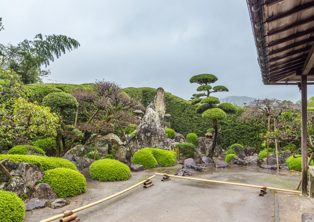 Traditionel japansk have i Chiran Samurai District i Kagoshima, et af Japans bedst bevarede samuraikvarterer.