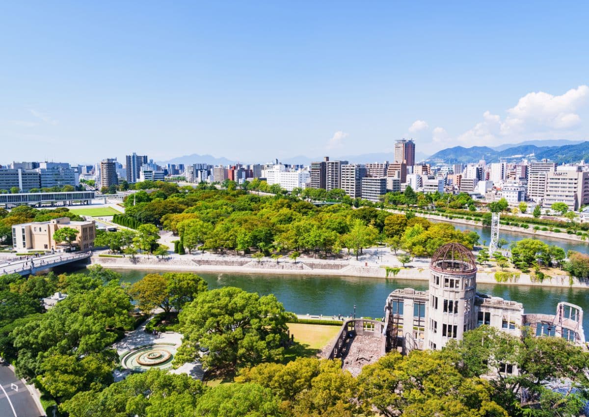 Panoramaudsigt over Hiroshima fredspark