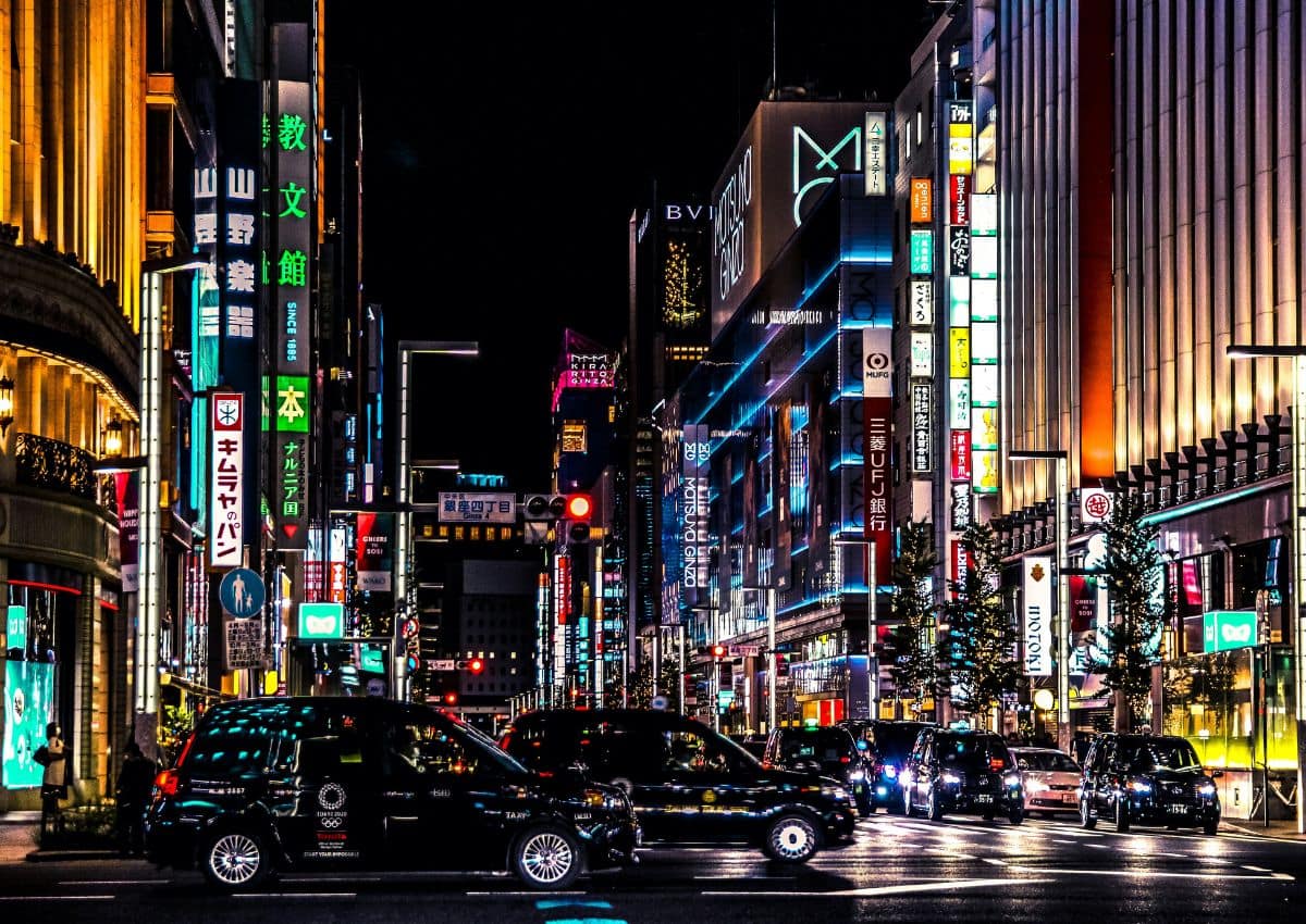 Aftenstemning i Ginza, Tokyo
