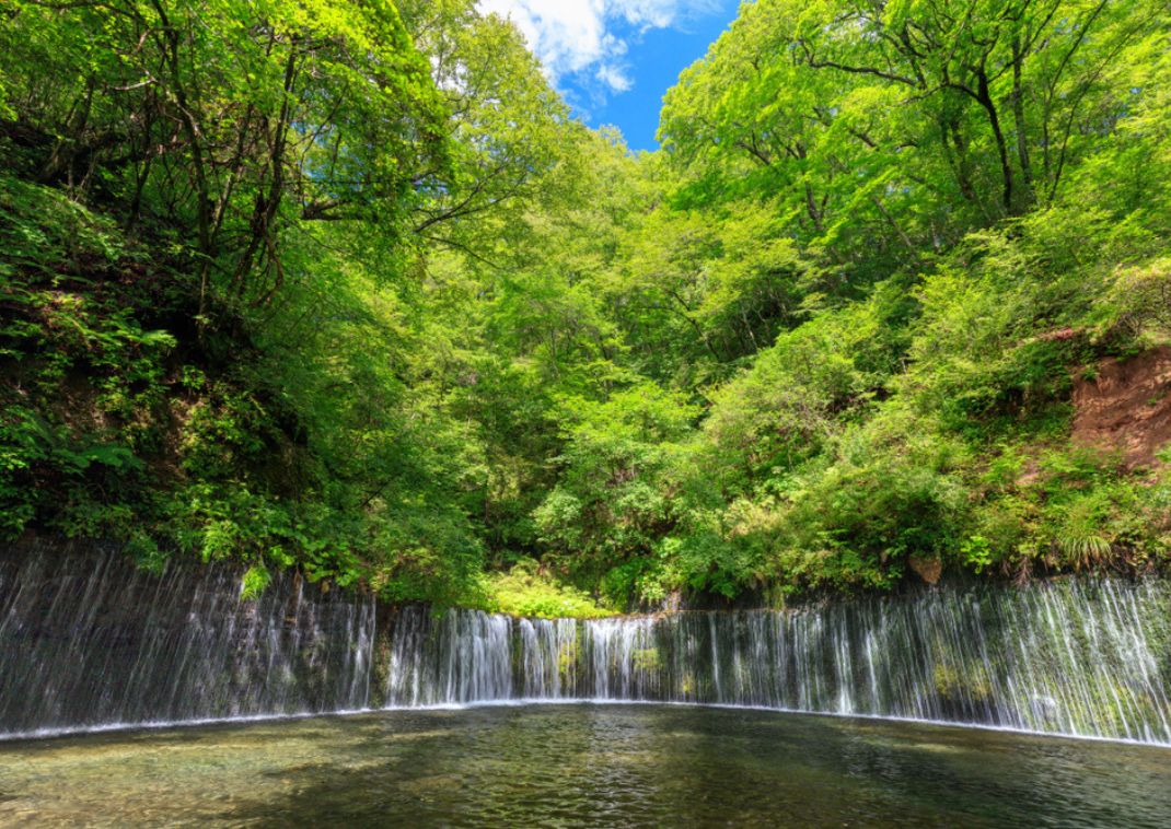 Shiraito Falls i Karuizawa, I sommermånederne