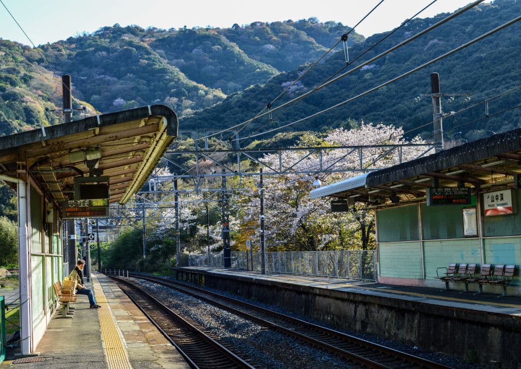 Yamanakadani Station uden tog, Japan.