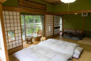 Traditionelt tatami-værese i japansk ryokan, Japan