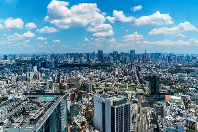 Tokyos skyline med Tokyo Tower