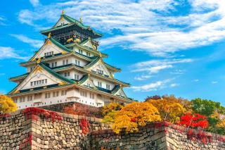 Osaka-borgen og udsigt over byen