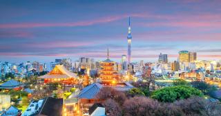 Udsigt over Tokyo Skytree om natten, Japan 