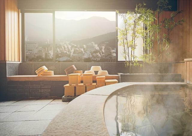 Onsen med udsigt over Beppu