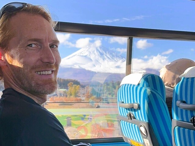 Kawaguchi-søen, med Mt. Fuji i horisonten