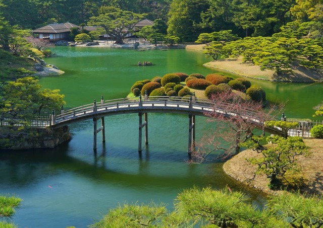 Engetsukyo-broen, Ritsurin-haven, Takamatsu