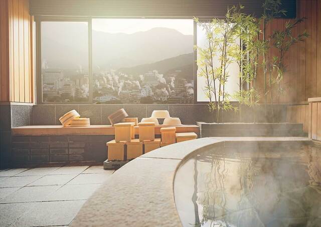 Onsen med udsigt over Beppu
