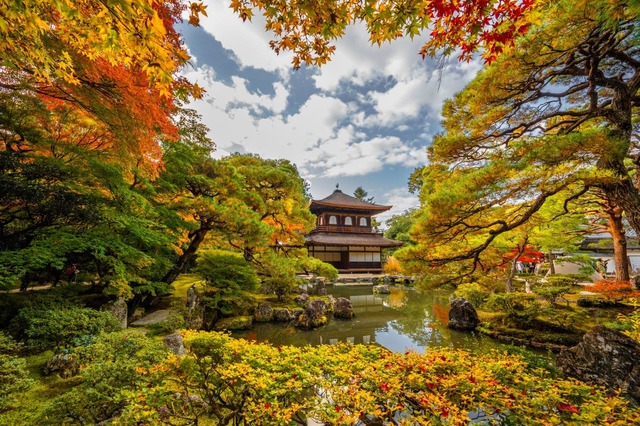 Ginkaku-ji templet om efteråret, Kyoto