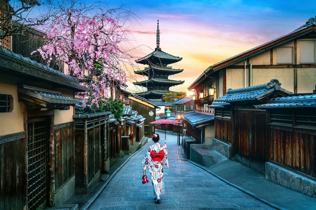 Geisha i Gion-distriktet, Japan