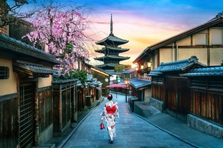 Geisha i Gion-distriktet, Japan
