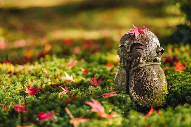 Jizo-stenfigur i Kyoto 
