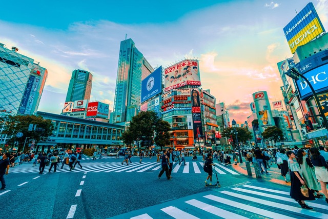 Shibuya fodgængerovergangen i Tokyo 