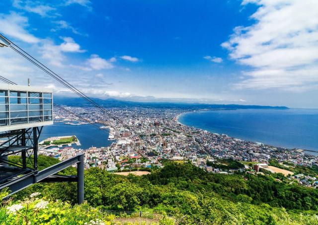 Udsigt fra udsigtsplatformen på Mt. Hakodate