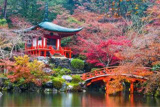 Daigo-ji-templet om efteråret