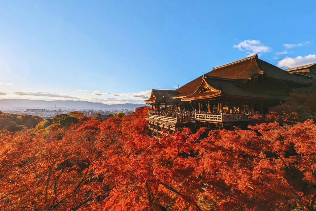 Kyoto - Momiji farver, Kiyomizu-dera Temple