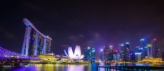Singapore Skyline i aftentimerne